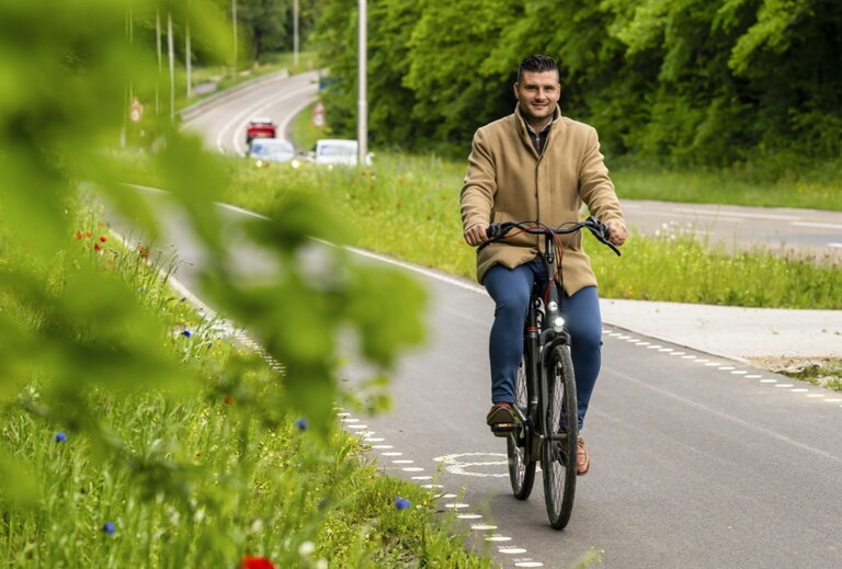 Wethouder Raoul Vinken op de Parkstadroute